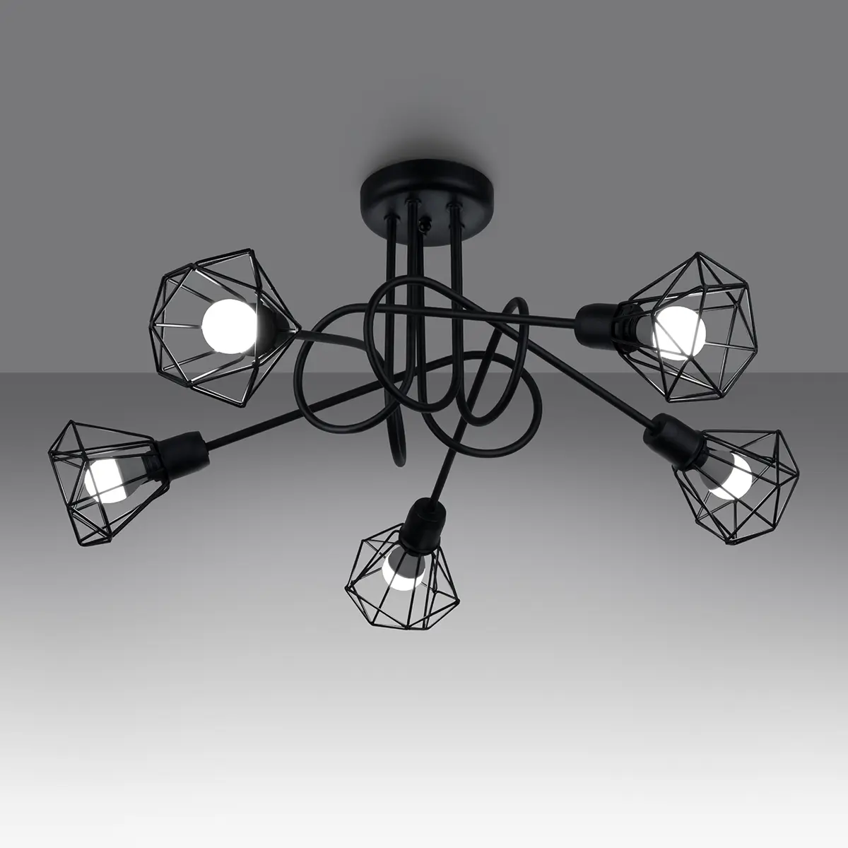 Żyrandol ARTEMIS 5S czarny SL.1110 - Sollux Lighting - obrazek 4