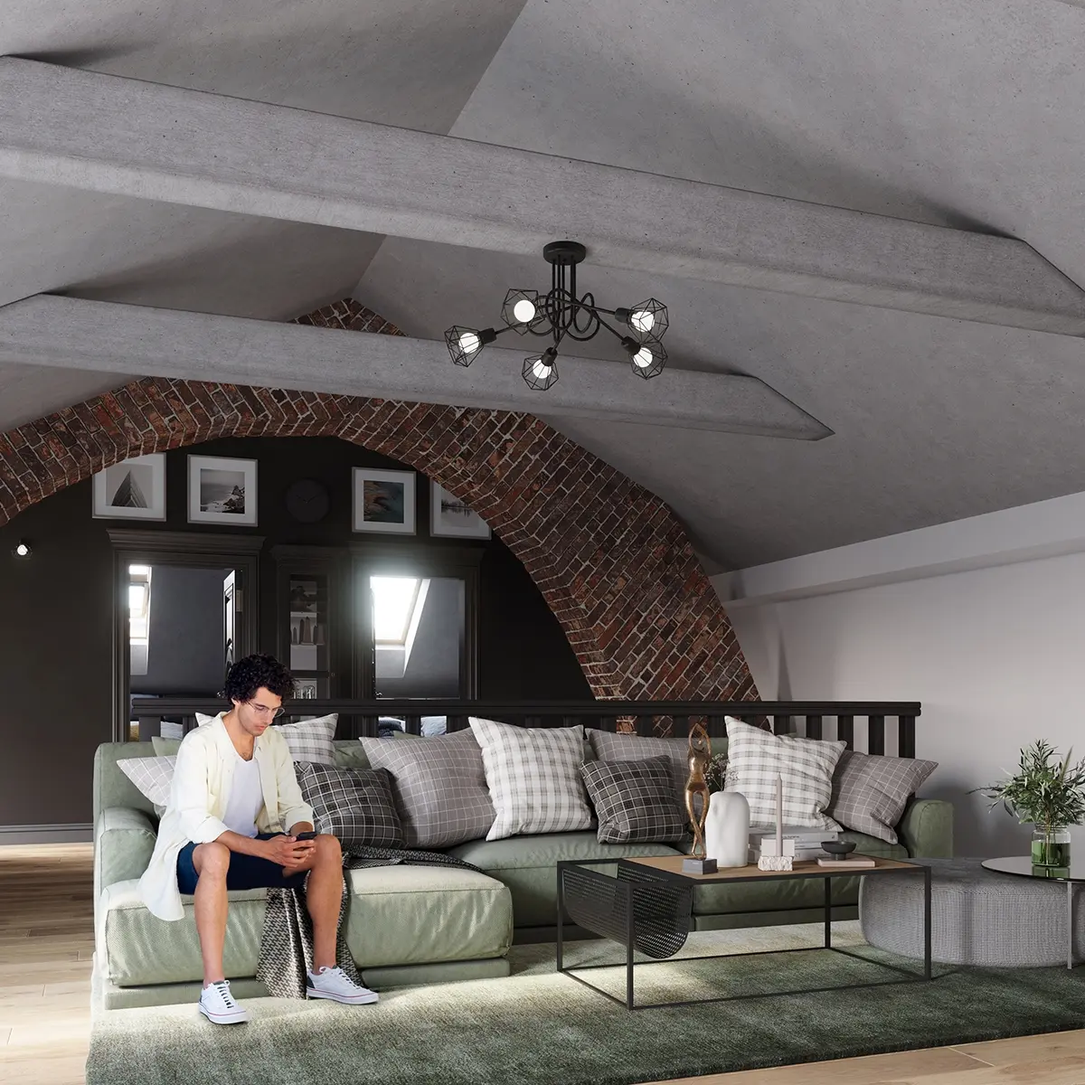 Żyrandol ARTEMIS 5S czarny SL.1110 - Sollux Lighting - obrazek 8