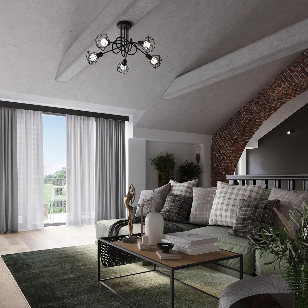 Żyrandol ARTEMIS 5S czarny SL.1110 - Sollux Lighting - obrazek 9