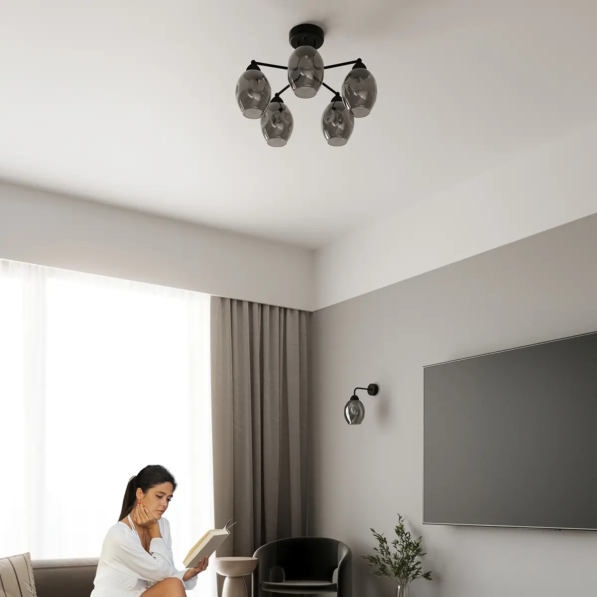 Żyrandol FILLAN 5 czarny SL.1145 - Sollux Lighting - obrazek 9