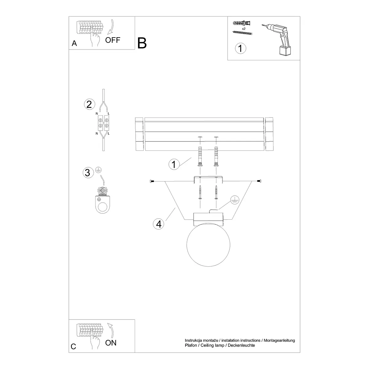 Plafon YOLI 1 biały SL.1146 - Sollux Lighting - obrazek 6