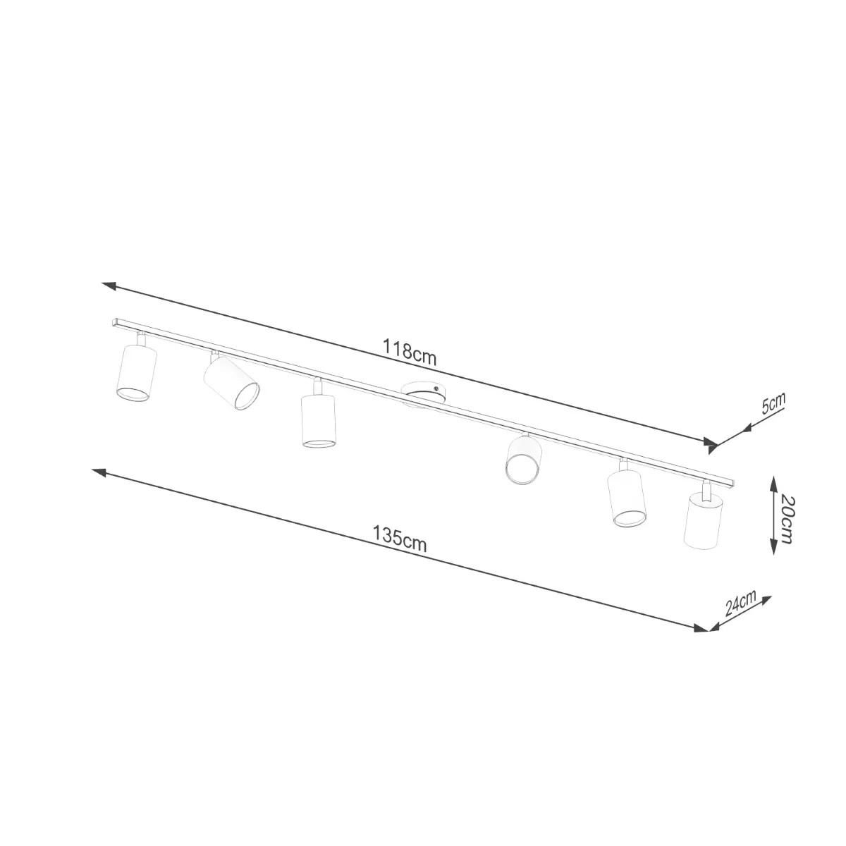 Plafon LEMMI 6L czarny SL.1169 - Sollux Lighting - obrazek 5