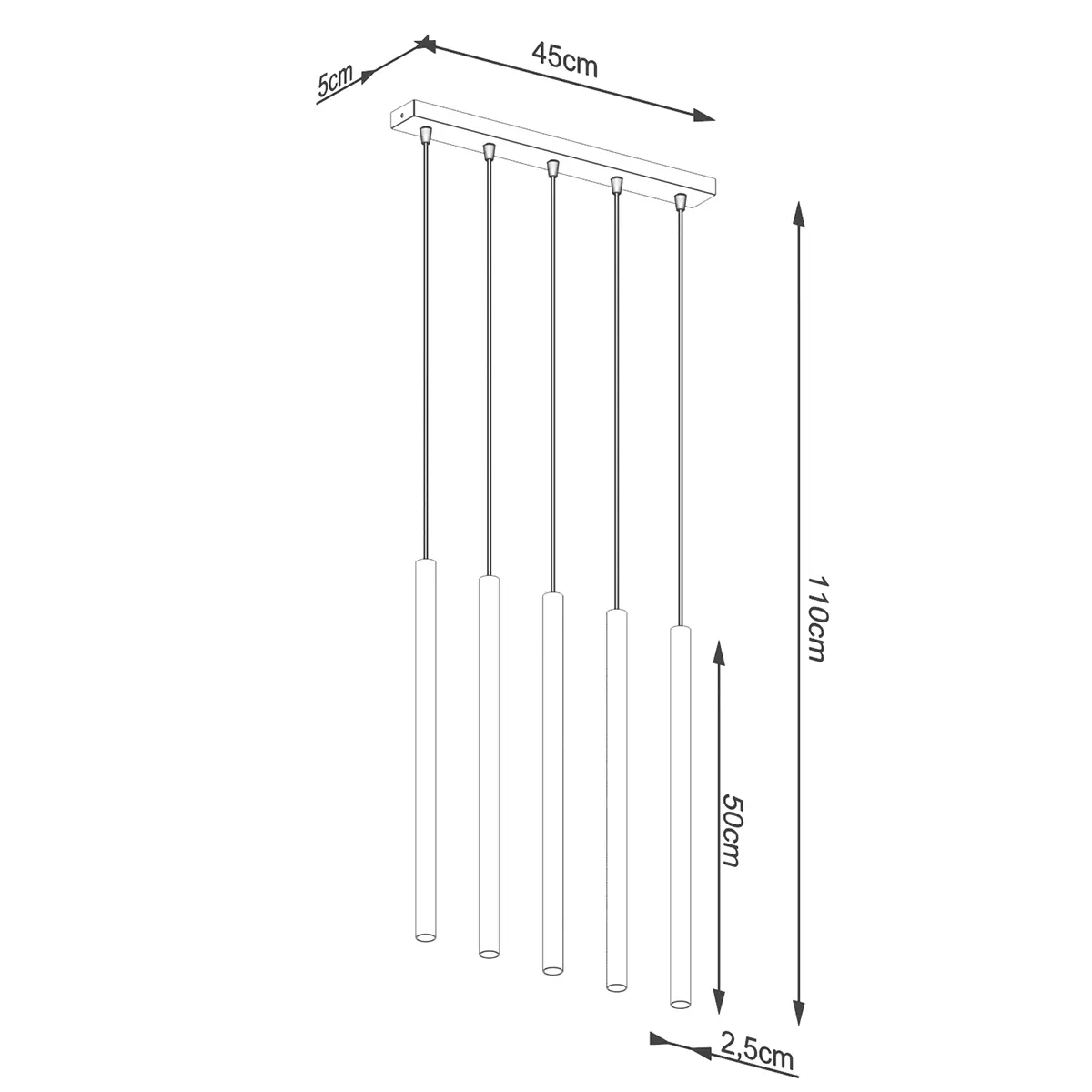 Lampa wisząca PASTELO 5L złota SL.1173 - Sollux Lighting - obrazek 6