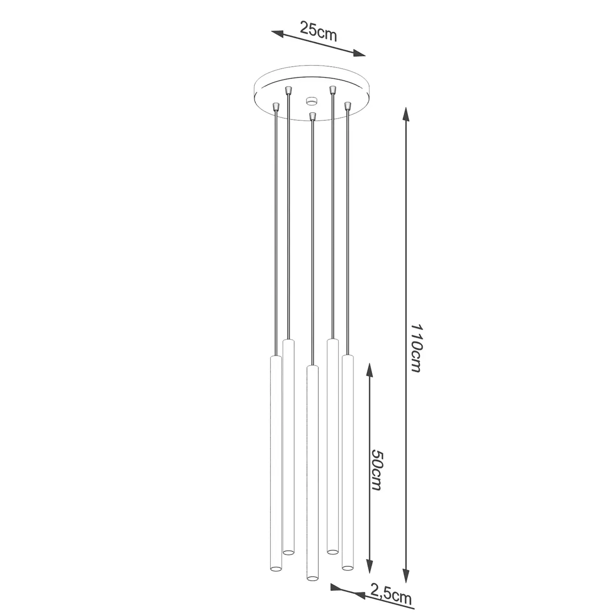 Lampa wisząca PASTELO 5P złota SL.1174 - Sollux Lighting - obrazek 6