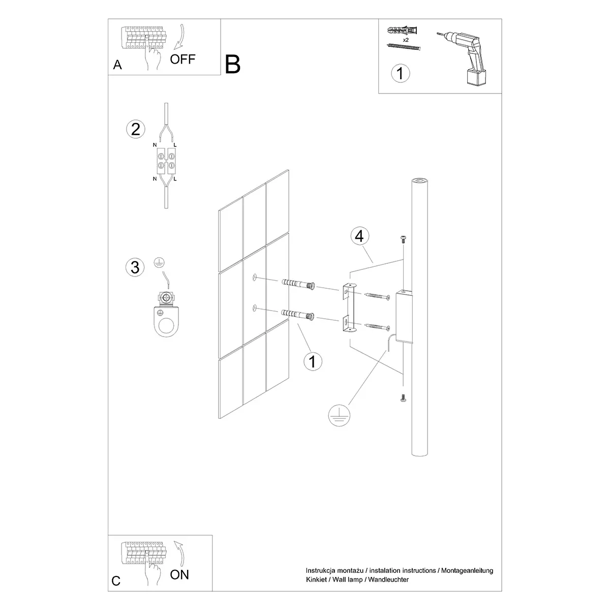 Kinkiet PASTELO 2 złoty SL.1179 - Sollux Lighting - obrazek 7