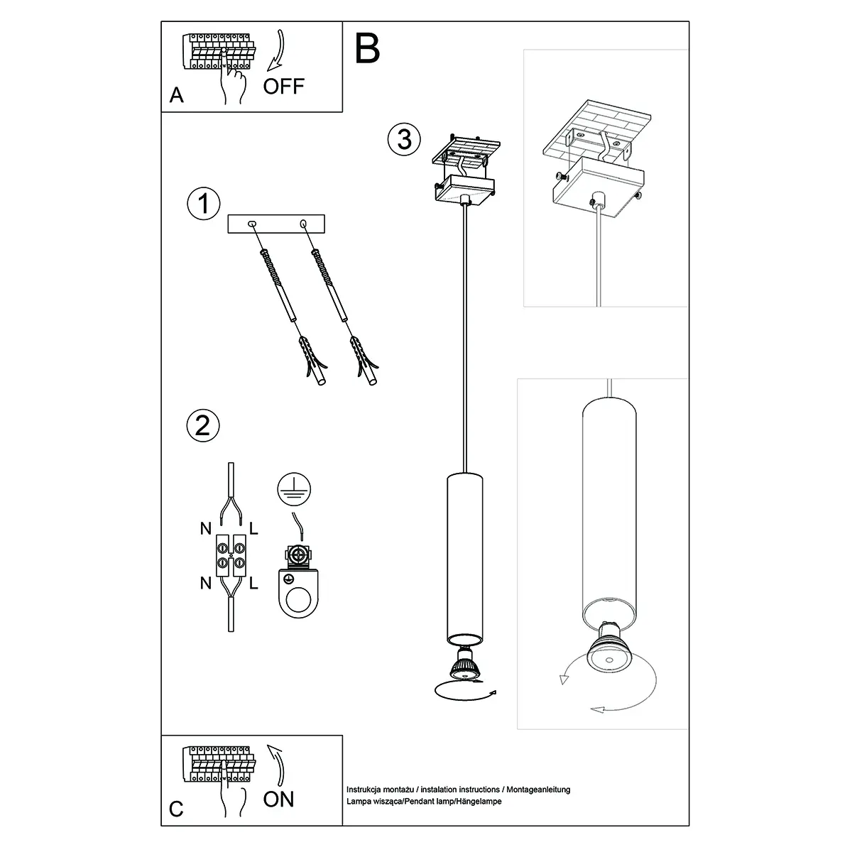 Lampa Wisząca LAGOS 1 chrom SL.1204 - Sollux Lighting - obrazek 7