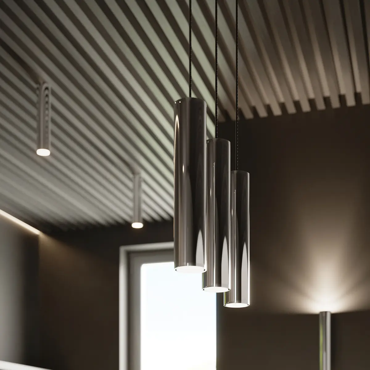 Lampa Wisząca LAGOS 1 chrom SL.1204 - Sollux Lighting - obrazek 8