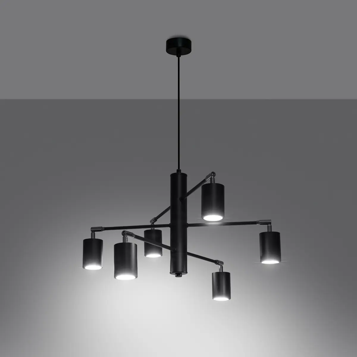 Żyrandol LEMMI 6 czarny SL.1207 - Sollux Lighting - obrazek 4