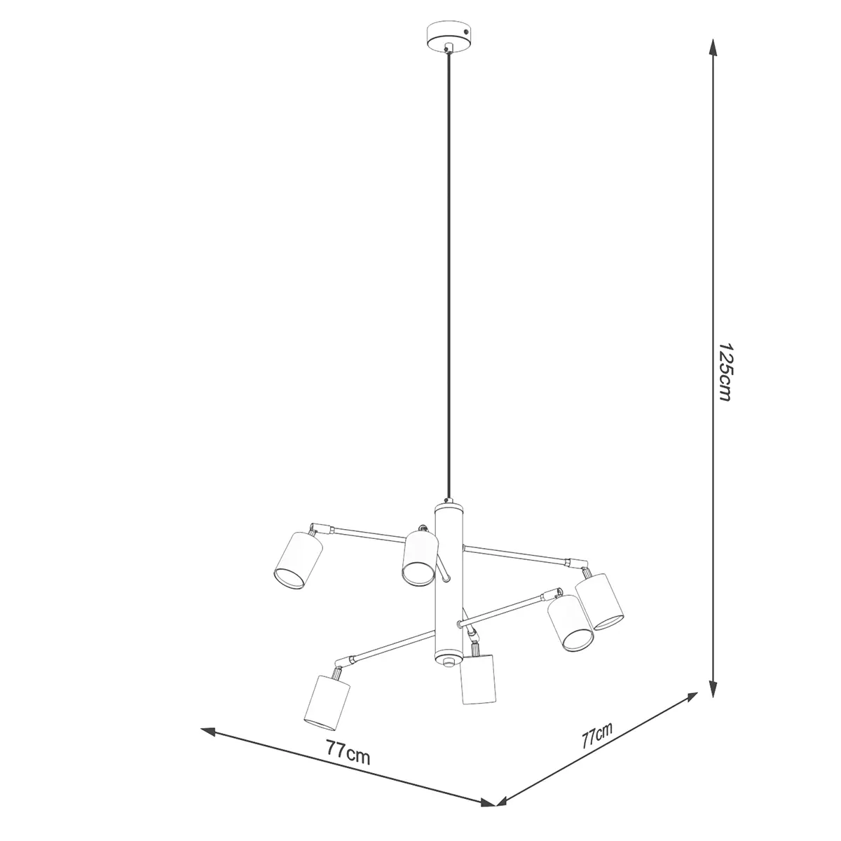 Żyrandol LEMMI 6 czarny SL.1207 - Sollux Lighting - obrazek 6