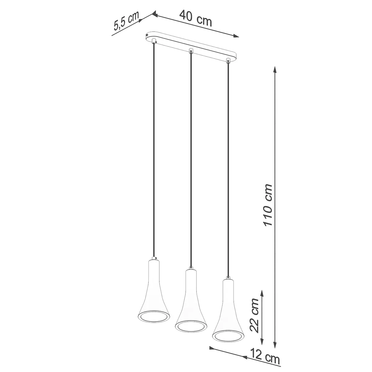 Lampa wisząca REA 3L beton SL.1225 - Sollux Lighting - obrazek 6