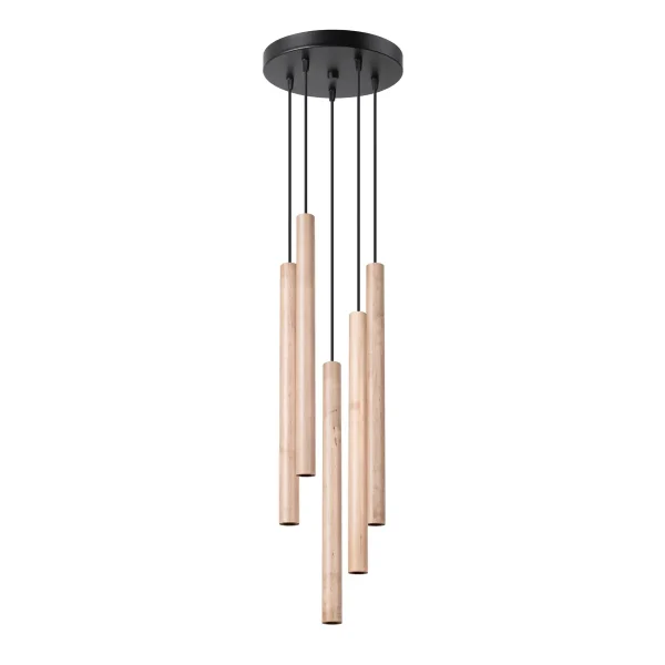 Lampa wisząca PASTELO 5P drewno SL.1270 - Sollux Lighting