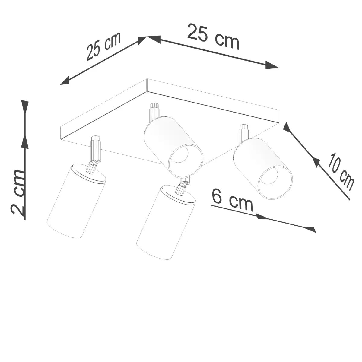 Plafon WINX 4 czarny/miedź SL.1378 - Sollux Lighting - obrazek 9