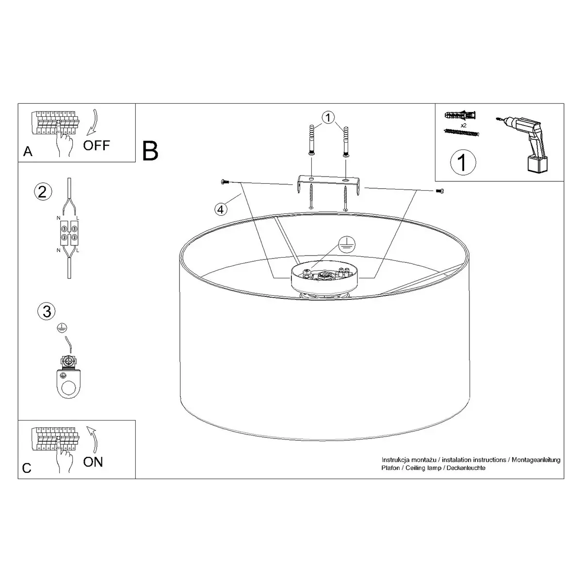 Plafon TELESTO biały/jasny brąz SL.1393 - Sollux Lighting - obrazek 10