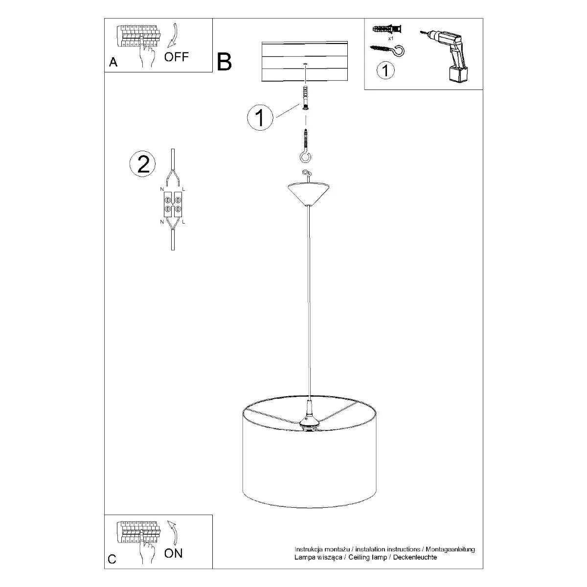 Lampa wisząca NOVA 40 biała SL.1404 - Sollux Lighting - obrazek 10