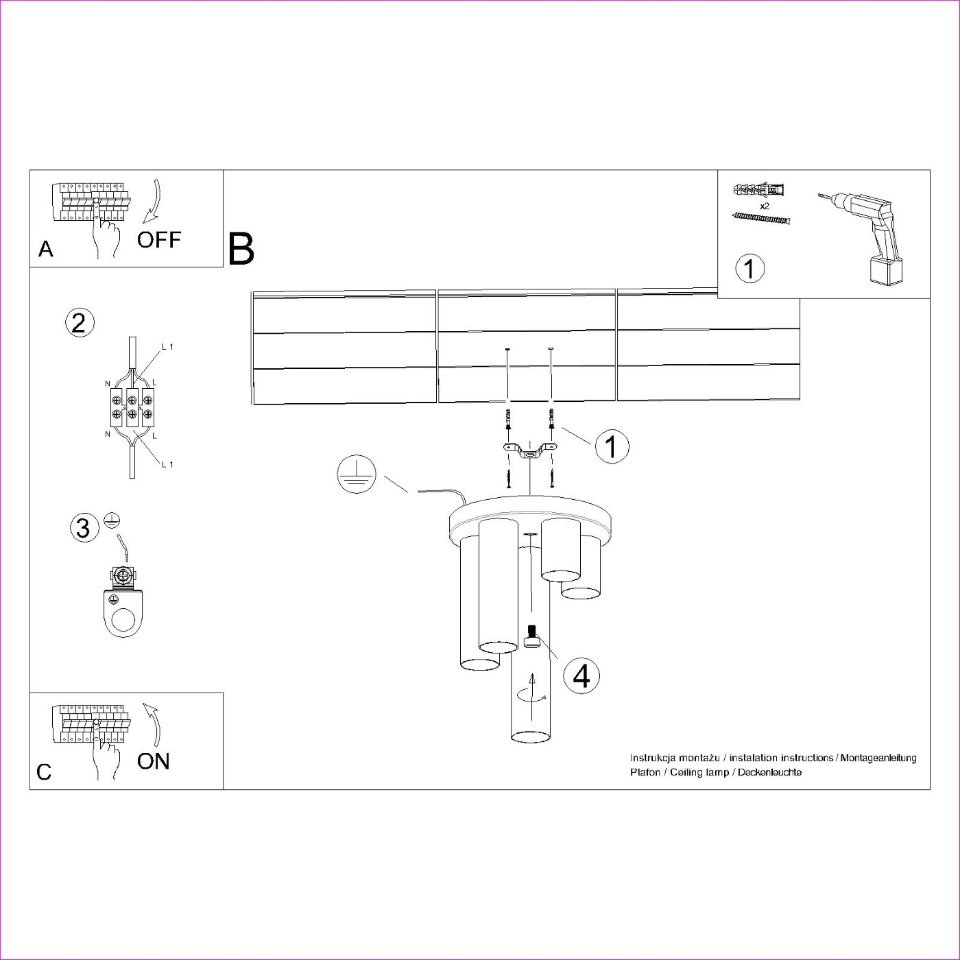 Plafon LAGOS 5P czarny SL.1467 - Sollux Lighting - obrazek 10