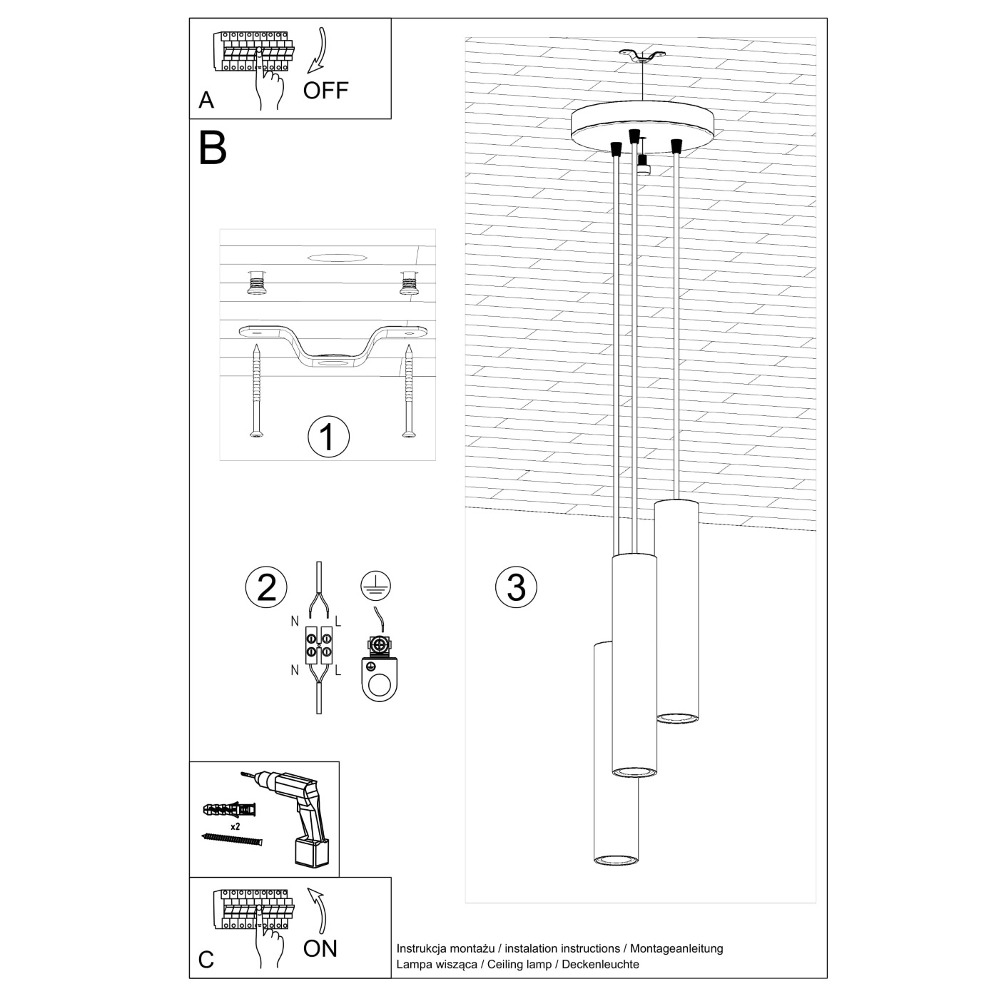 Lampa wisząca LAGOS 3P beżowa SL.1482 - Sollux Lighting - obrazek 9