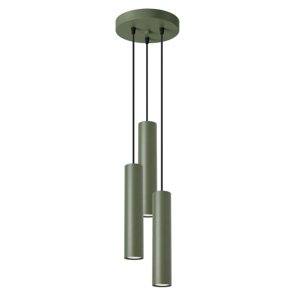 Lampa wisząca LAGOS 3P zielona oliwka SL.1487 - Sollux Lighting