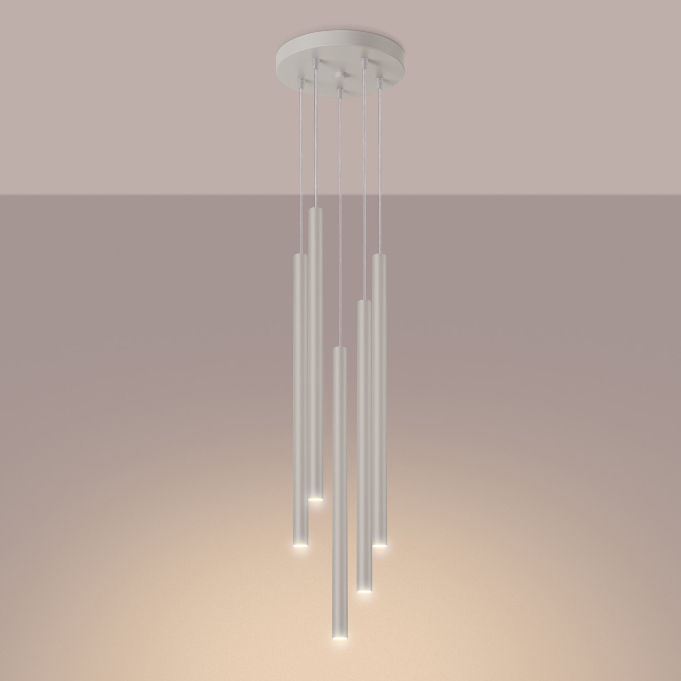 Lampa wisząca PASTELO 5P beżowa SL.1516 - Sollux Lighting - obrazek 4