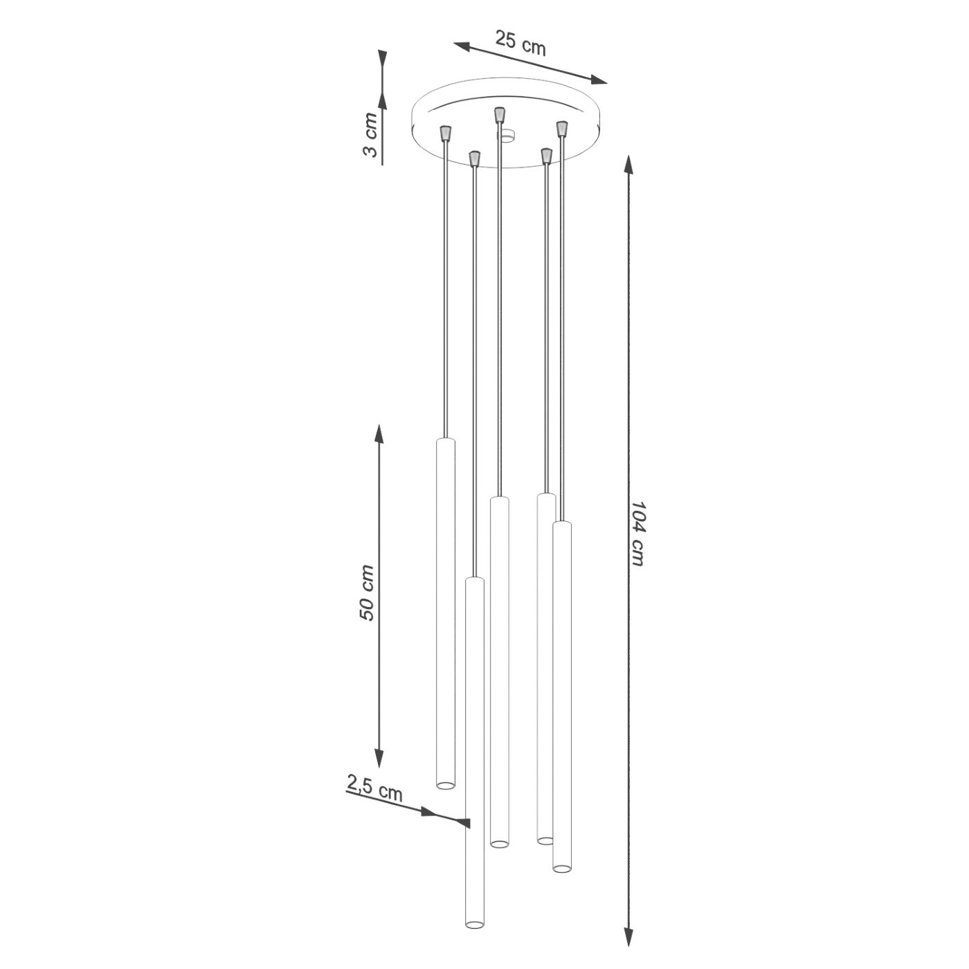 Lampa wisząca PASTELO 5P beżowa SL.1516 - Sollux Lighting - obrazek 6