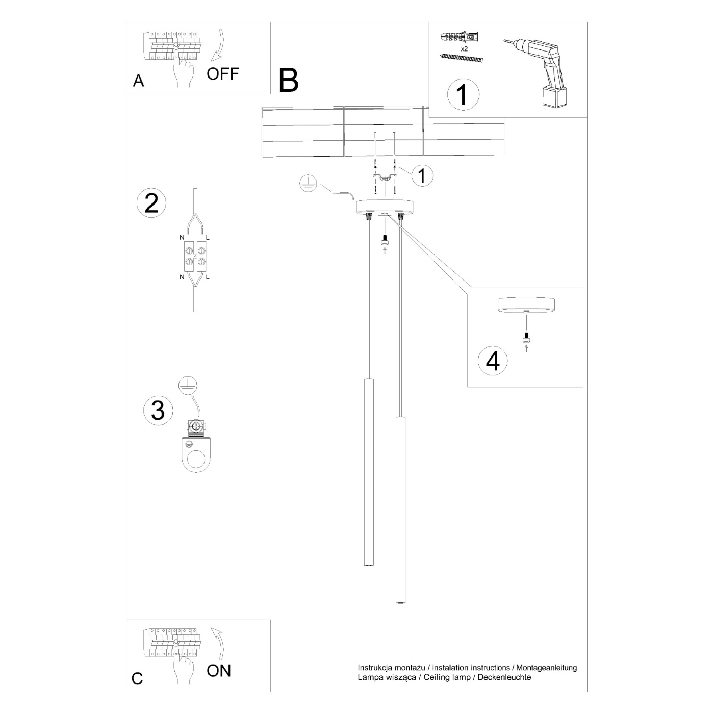 Lampa wisząca PASTELO 2 zielona oliwka SL.1519 - Sollux Lighting - obrazek 7
