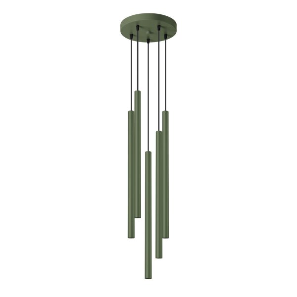 Lampa wisząca PASTELO 5P zielona oliwka SL.1522 - Sollux Lighting