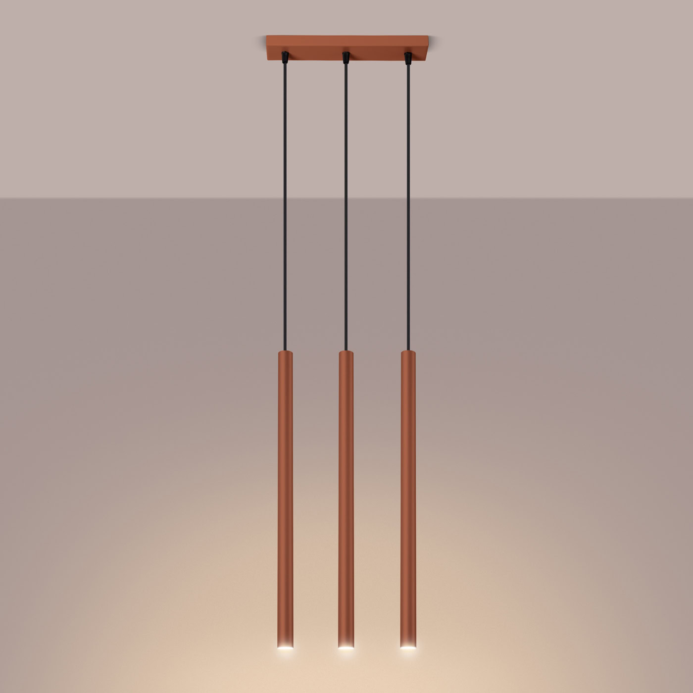 Lampa wisząca PASTELO 3 ochra czerwona SL.1526 - Sollux Lighting - obrazek 4