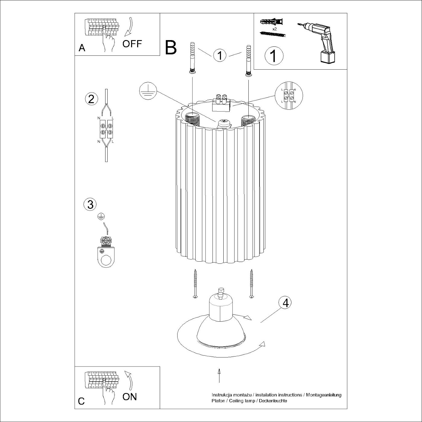 Plafon KARBON 10 Biały SL.1530 - Sollux Lighting - obrazek 10