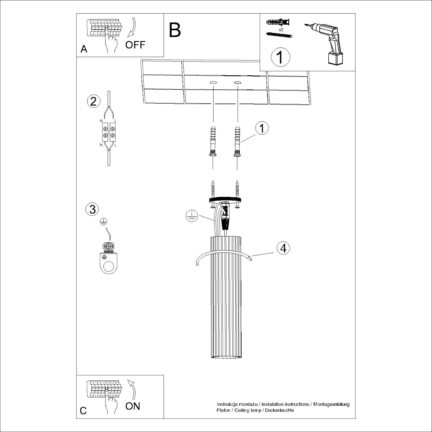 Plafon KARBON 30 Biały SL.1532 - Sollux Lighting - obrazek 10