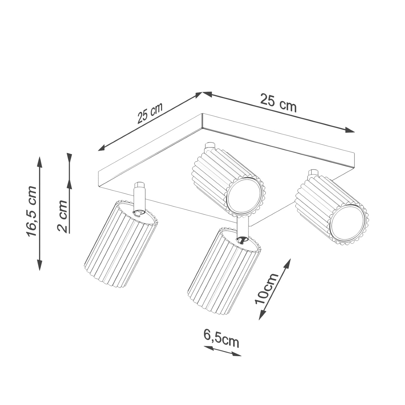 Plafon KARBON 4 Biały SL.1545 - Sollux Lighting - obrazek 9