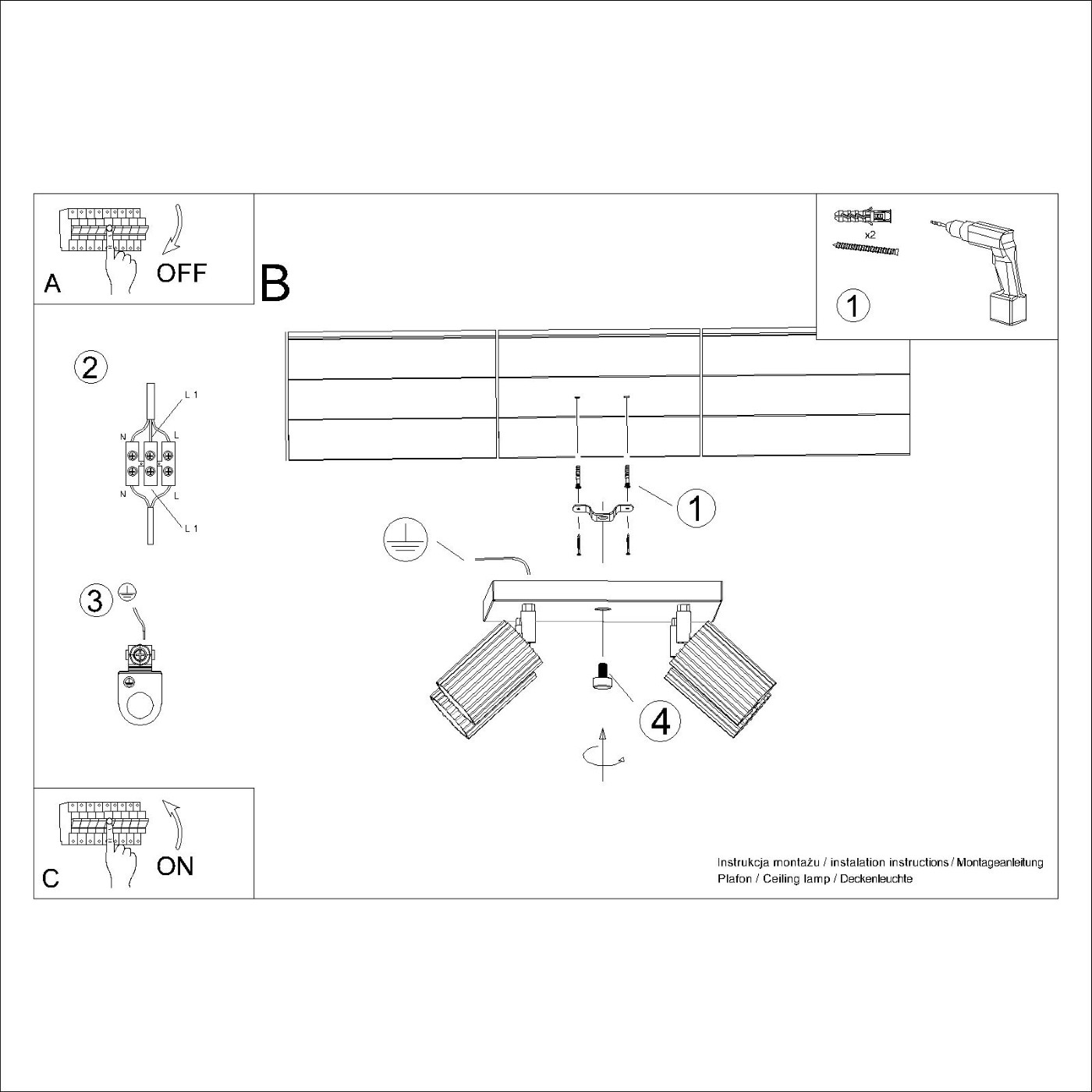 Plafon KARBON 4 Biały SL.1545 - Sollux Lighting - obrazek 10