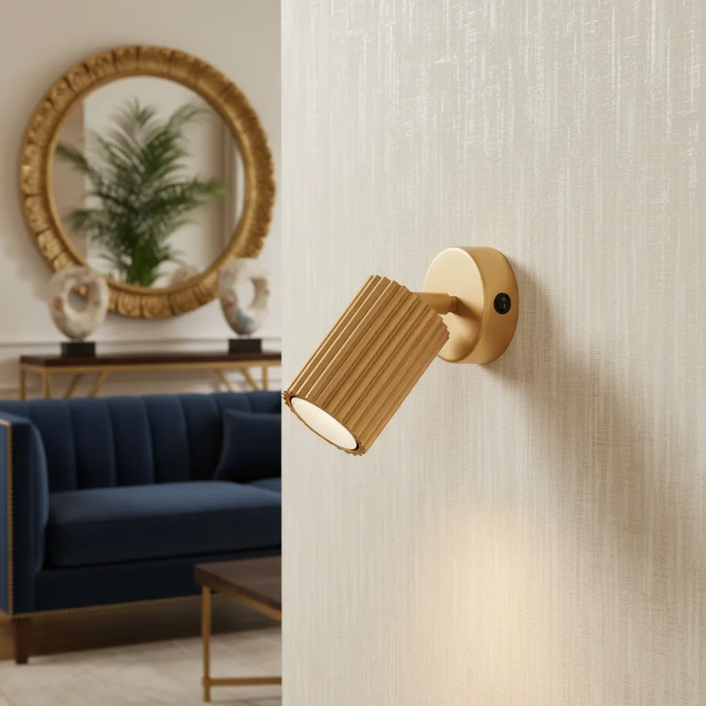Kinkiet KARBON Złoty z włącznikiem SL.1560 - Sollux Lighting - obrazek 2