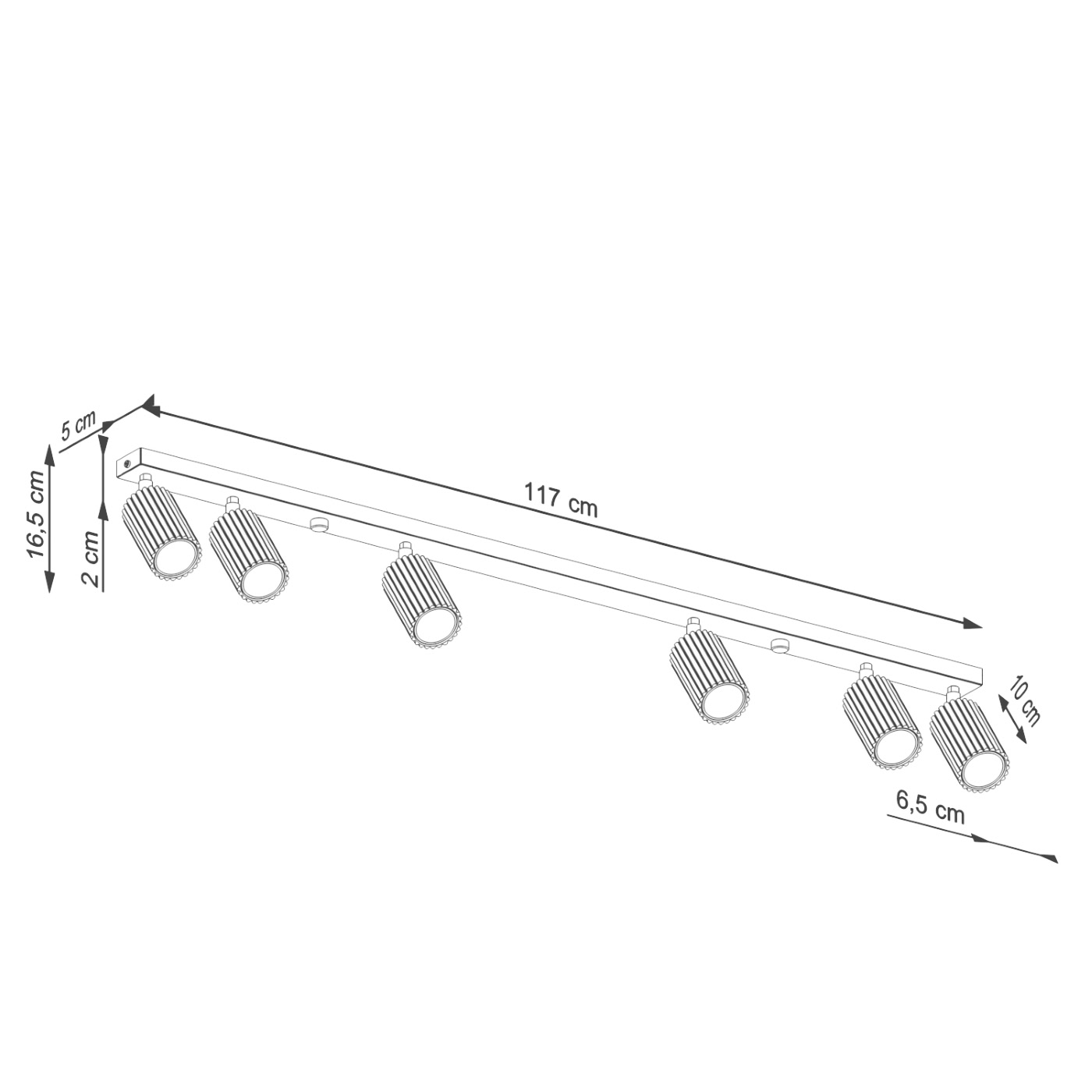 Plafon KARBON 6L Złoty SL.1566 - Sollux Lighting - obrazek 10