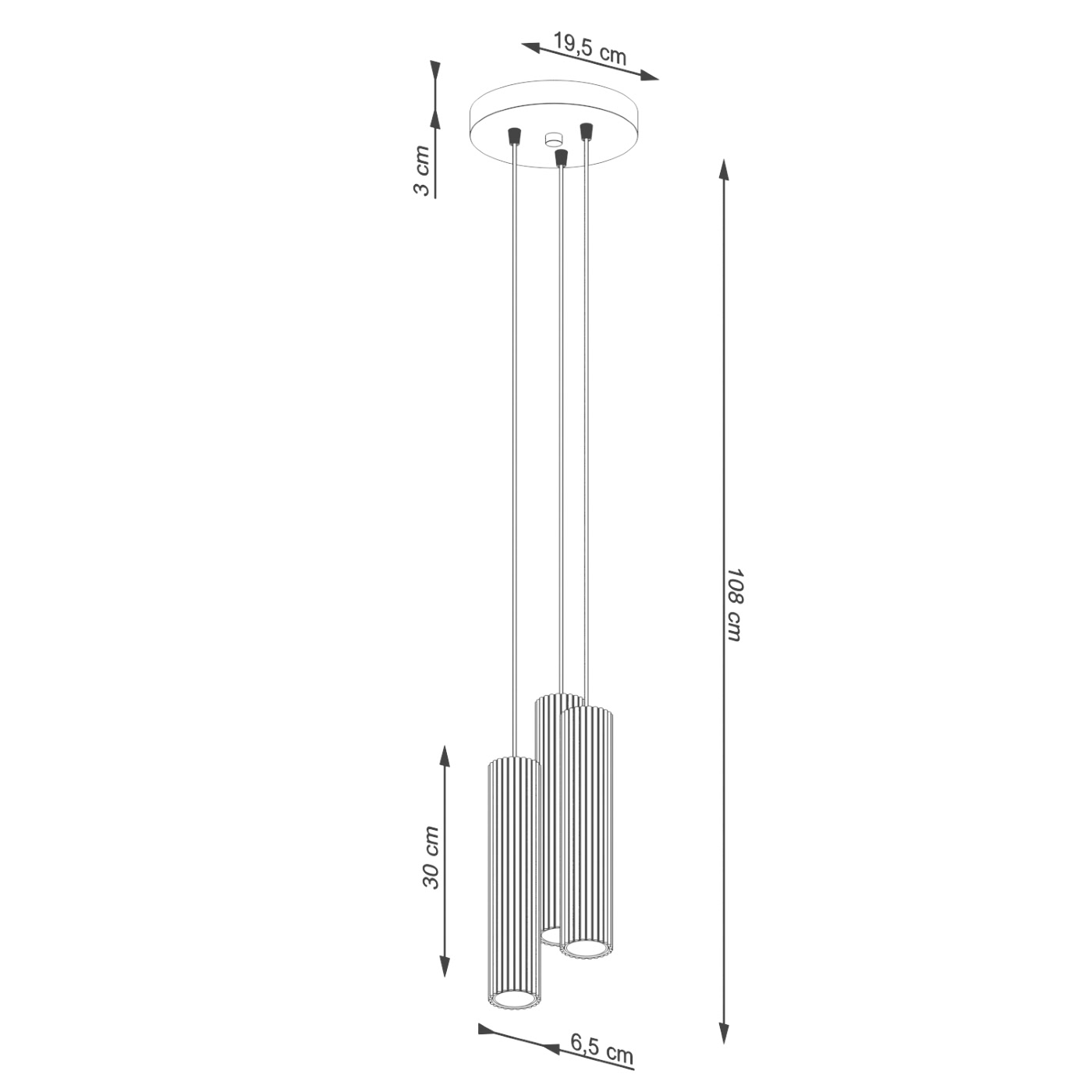 Lampa wisząca KARBON 3P czarny SL.1576 - Sollux Lighting - obrazek 10