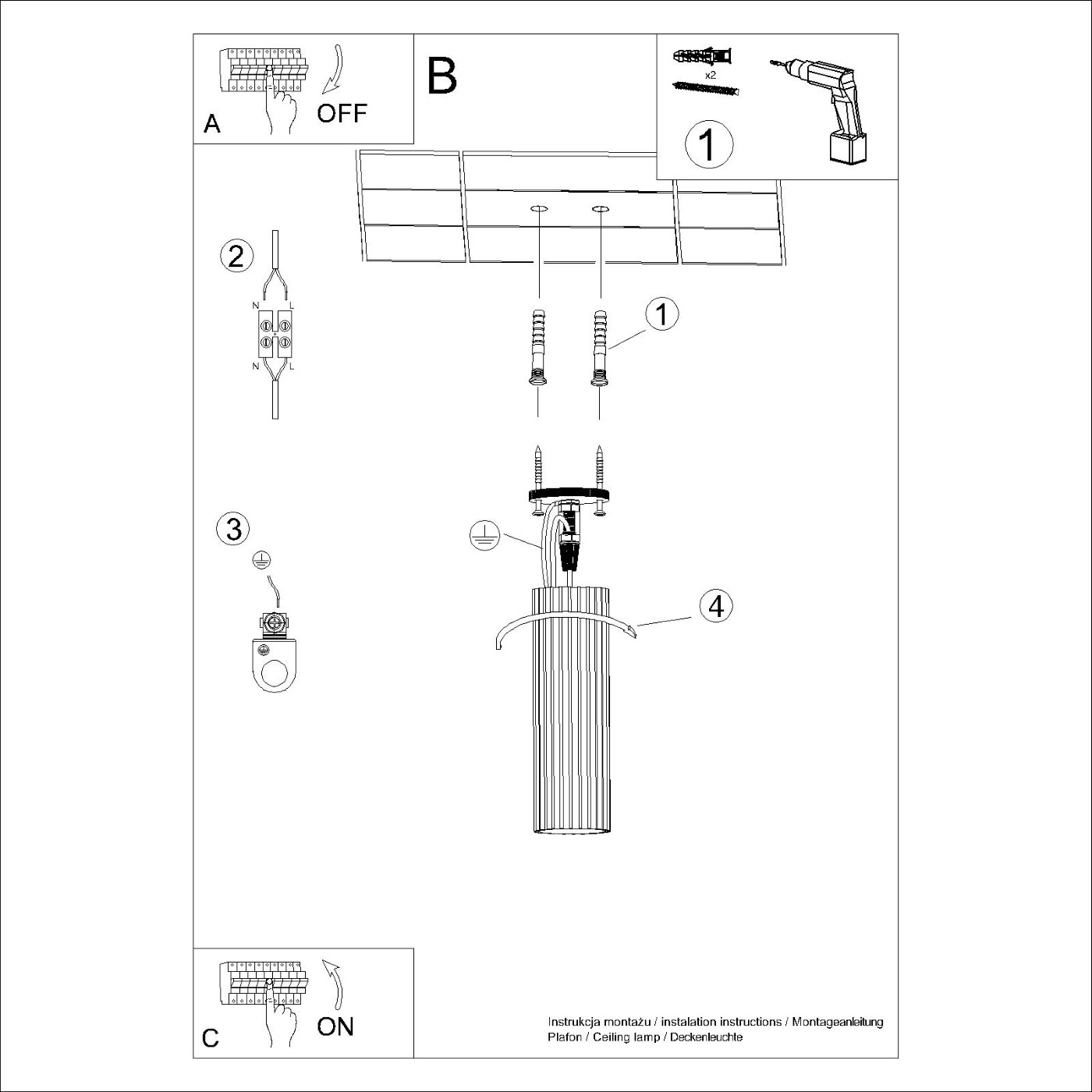 Plafon KARBON 20 Beżowy SL.1588 - Sollux Lighting - obrazek 10