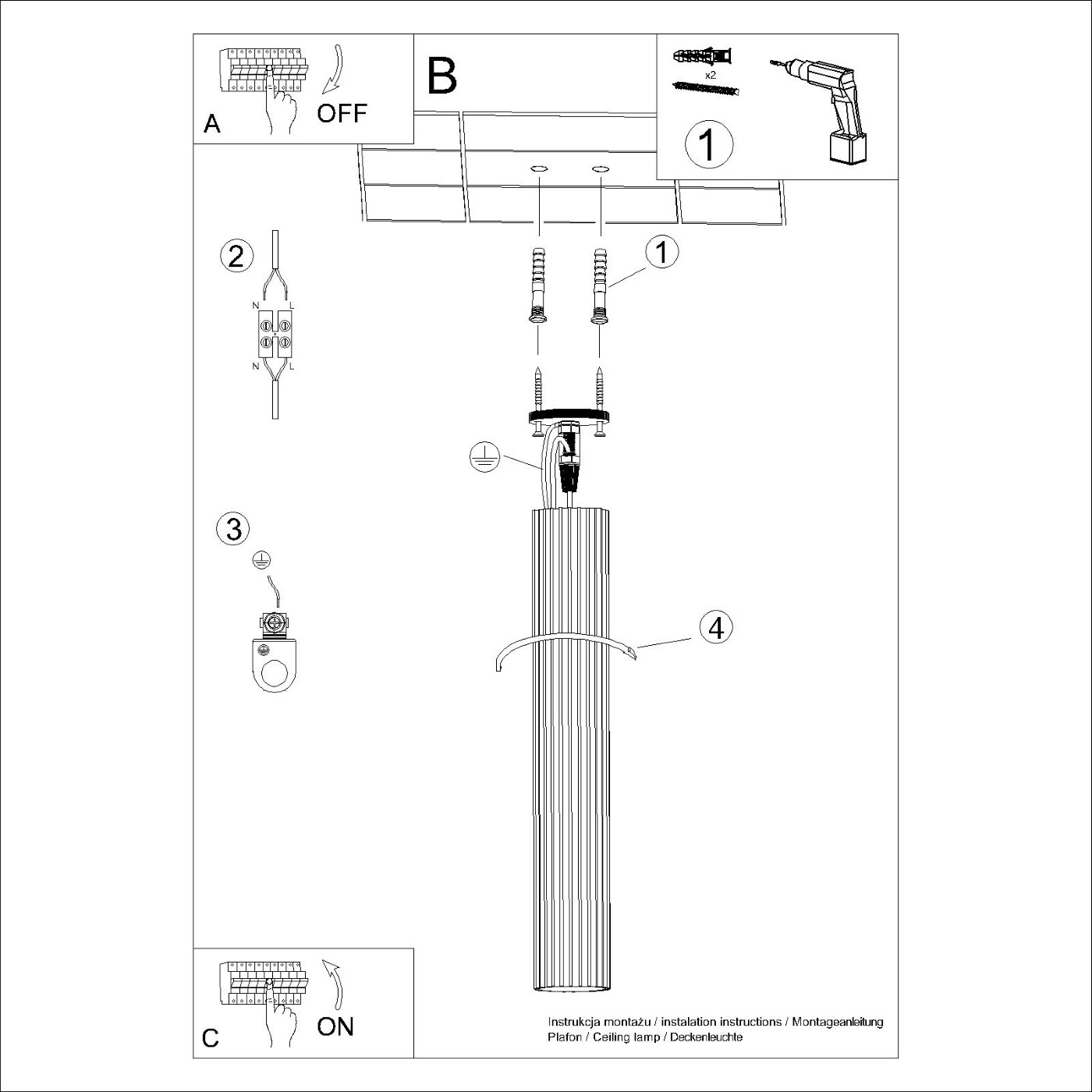 Plafon KARBON 60 Beżowy SL.1591 - Sollux Lighting - obrazek 10