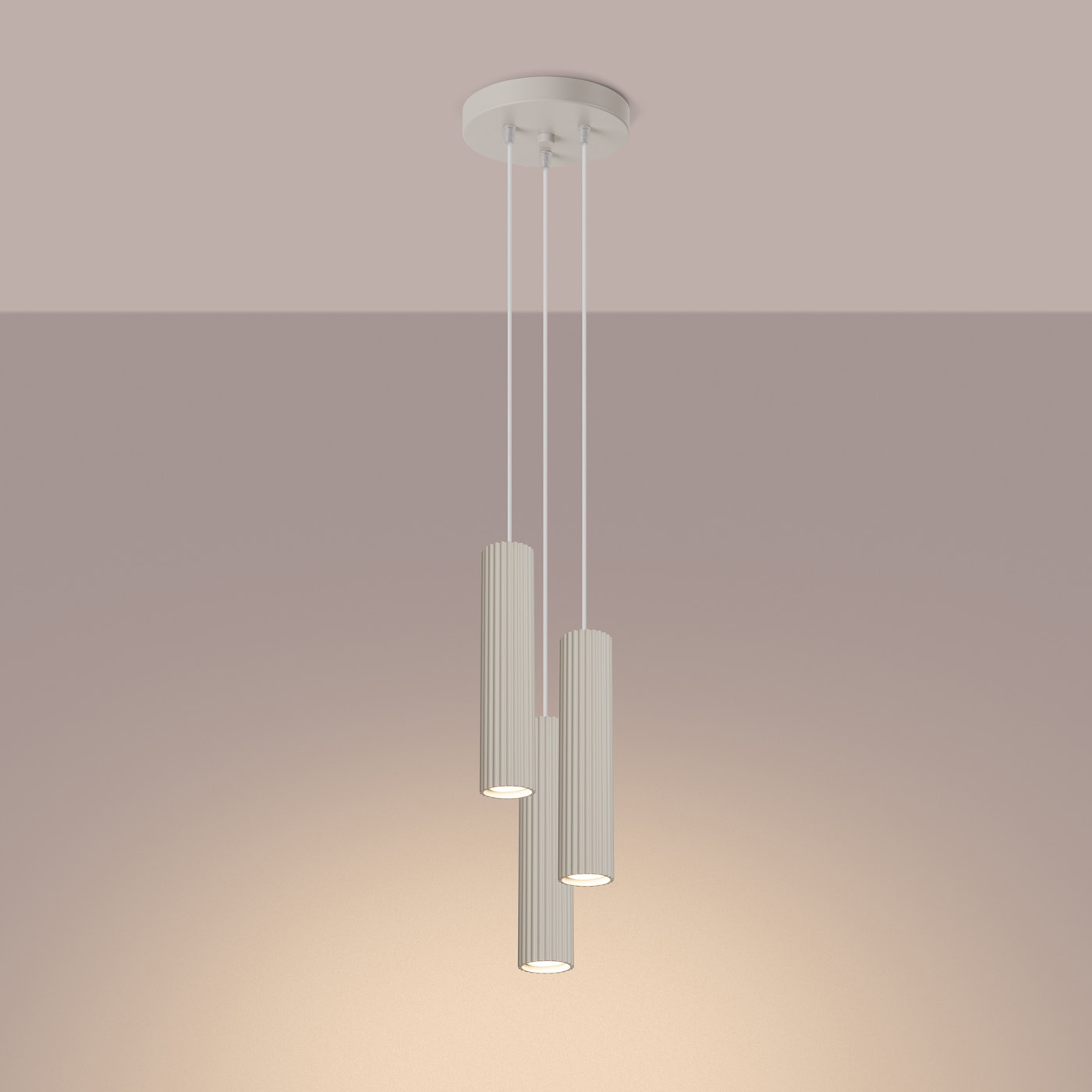 Lampa wisząca KARBON 3P Beżowy SL.1595 - Sollux Lighting - obrazek 4