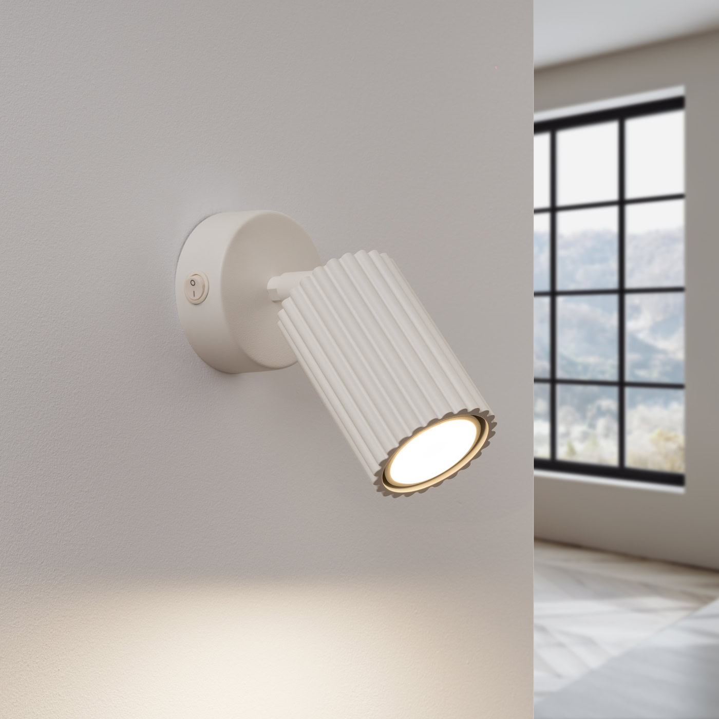 Kinkiet KARBON Beżowy z włącznikiem SL.1598 - Sollux Lighting - obrazek 4