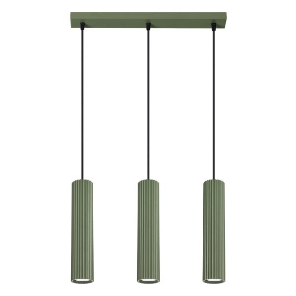 Lampa wisząca KARBON 3L zielona oliwka SL.1613 - Sollux Lighting