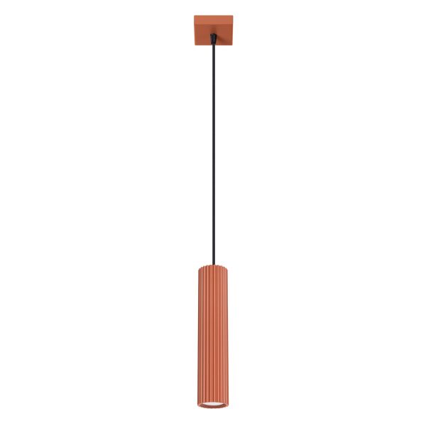 Lampa wisząca KARBON 1 ochra czerwona SL.1630 - Sollux Lighting