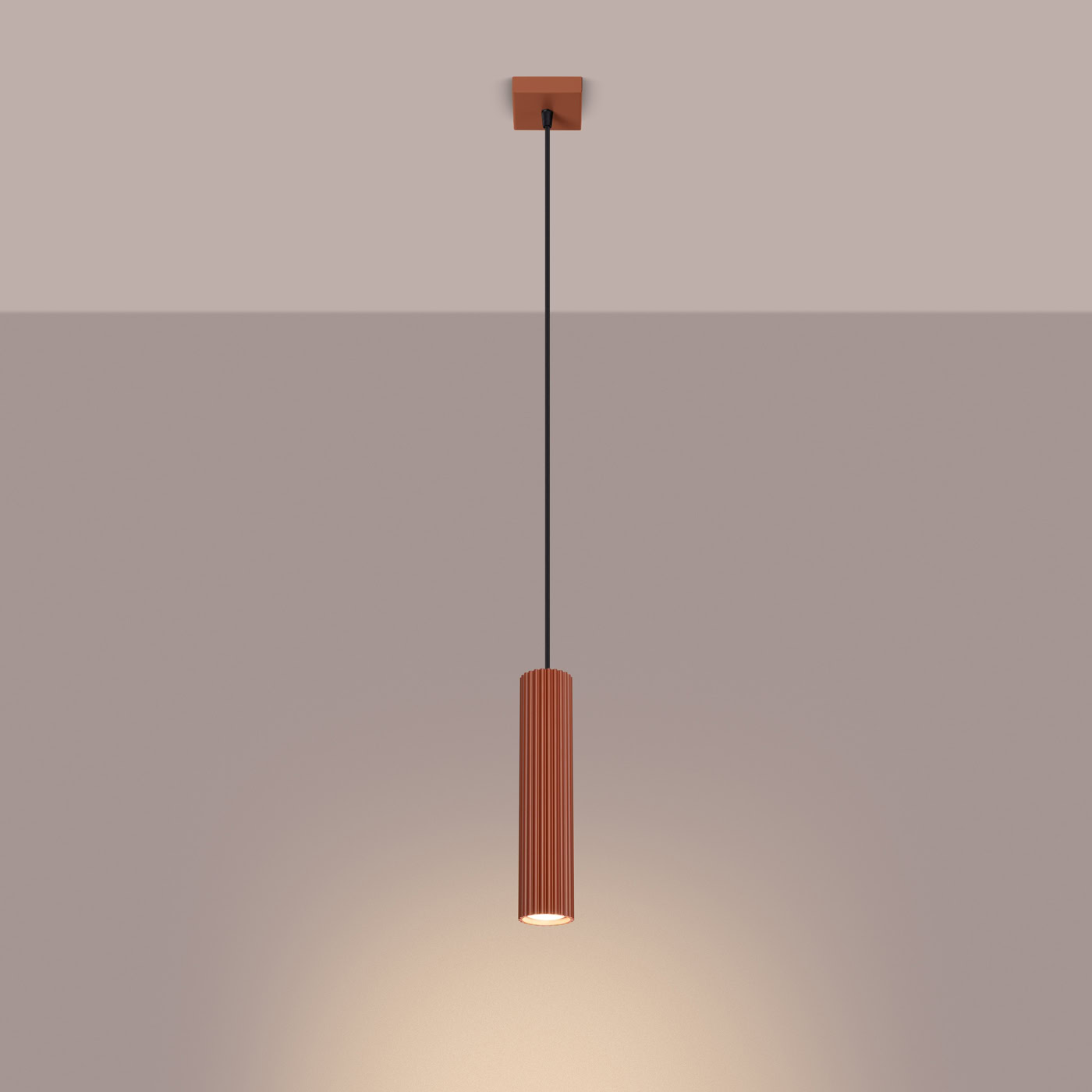 Lampa wisząca KARBON 1 ochra czerwona SL.1630 - Sollux Lighting - obrazek 4