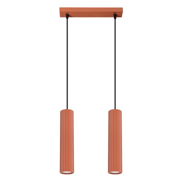 Lampa wisząca KARBON 2 ochra czerwona SL.1631 - Sollux Lighting