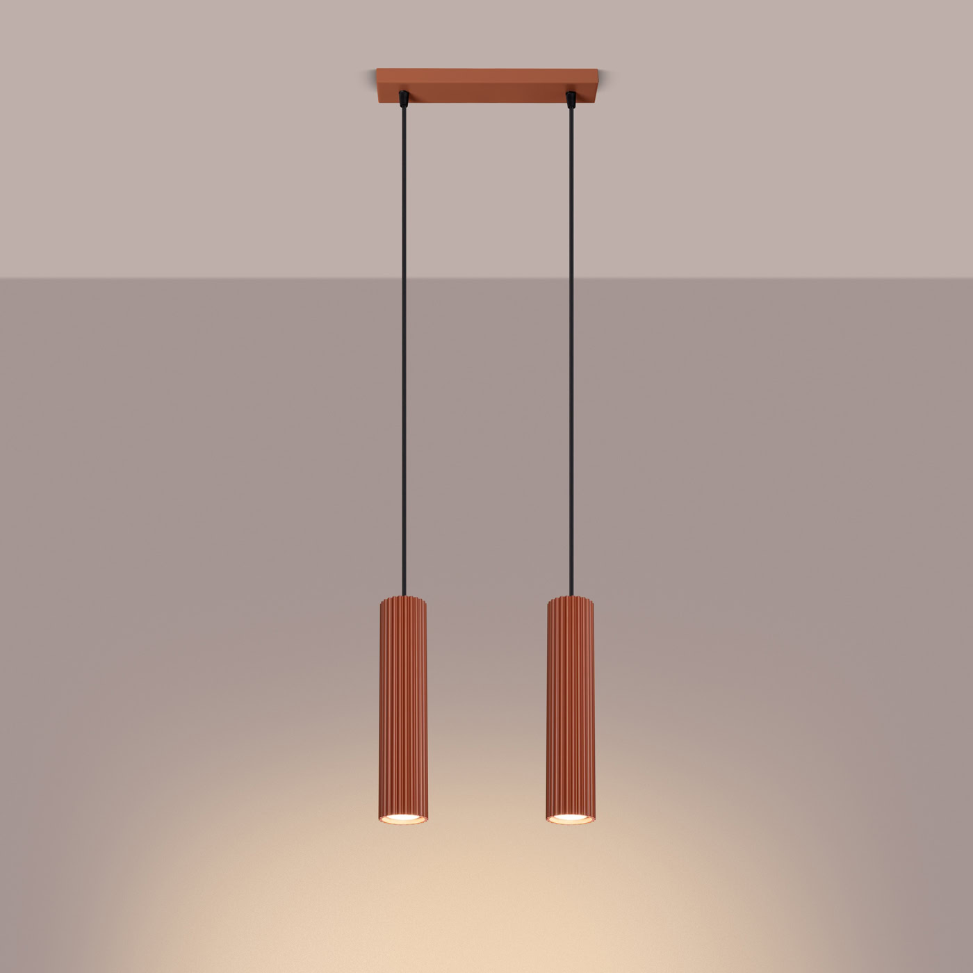 Lampa wisząca KARBON 2 ochra czerwona SL.1631 - Sollux Lighting - obrazek 4