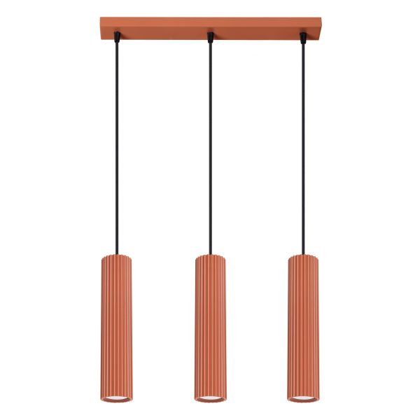 Lampa wisząca KARBON 3L ochra czerwona SL.1632 - Sollux Lighting