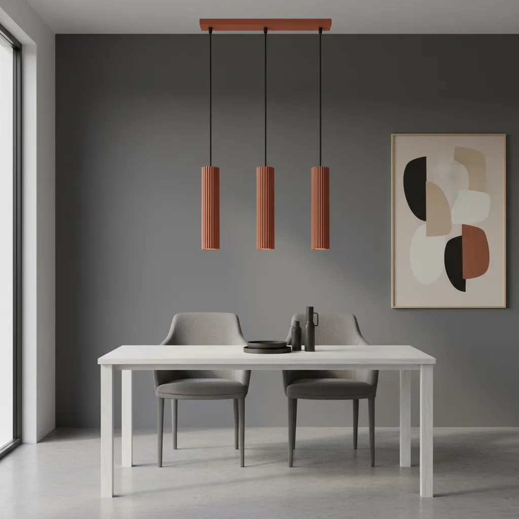 Lampa wisząca KARBON 3L ochra czerwona SL.1632 - Sollux Lighting - obrazek 2
