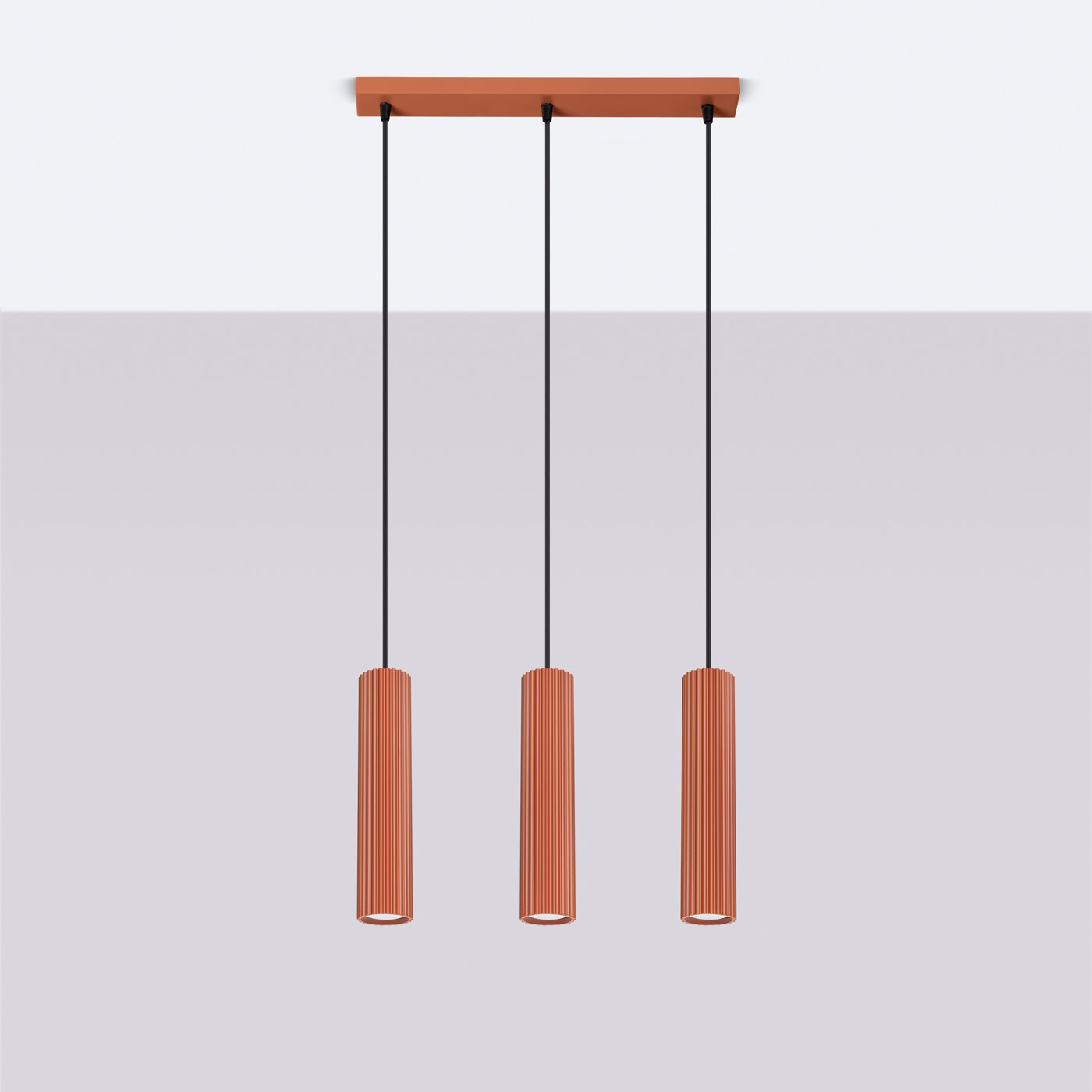 Lampa wisząca KARBON 3L ochra czerwona SL.1632 - Sollux Lighting - obrazek 3
