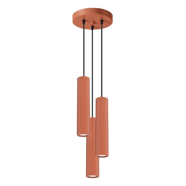 Lampa wisząca KARBON 3P ochra czerwona SL.1633 - Sollux Lighting