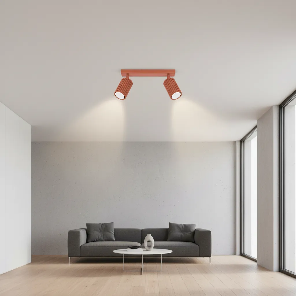 Plafon KARBON 2 ochra czerwona SL.1637 - Sollux Lighting - obrazek 2