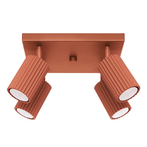 Plafon KARBON 4 ochra czerwona SL.1640 - Sollux Lighting