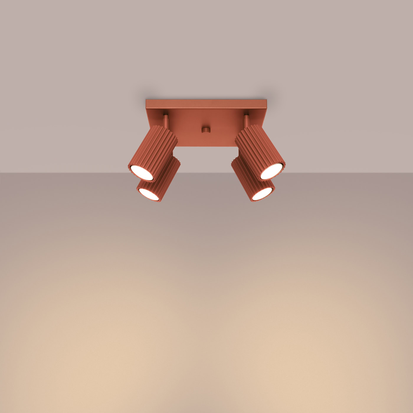 Plafon KARBON 4 ochra czerwona SL.1640 - Sollux Lighting - obrazek 4