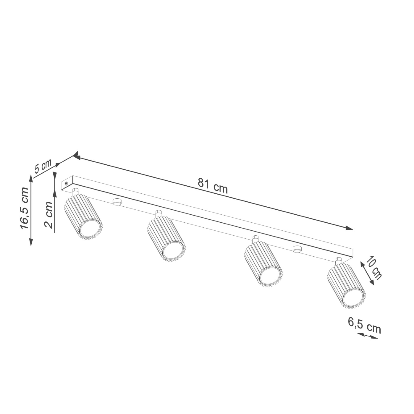 Plafon KARBON 4L ochra czerwona SL.1641 - Sollux Lighting - obrazek 10